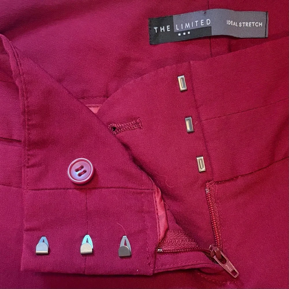 The Limited Deep Red Bootcut Dress Pants 4 Stretch Mid Rise Career Trousers EUC